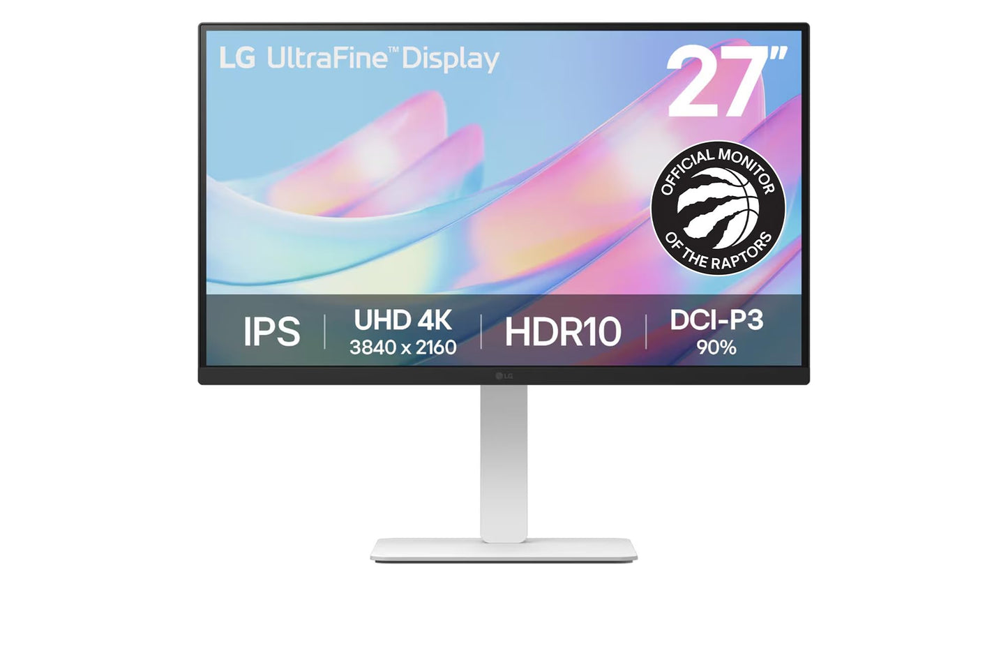 LG 27" 4K UHD Ultrafine™ Monitor (27US550-W), 3840 x 2160 IPS Display 5ms 60Hz HDR 10, Tilt/Height/Swivel/Pivot Adjustment DisplayPort, HDMI, White 🍁 All In One Marketplace Canada