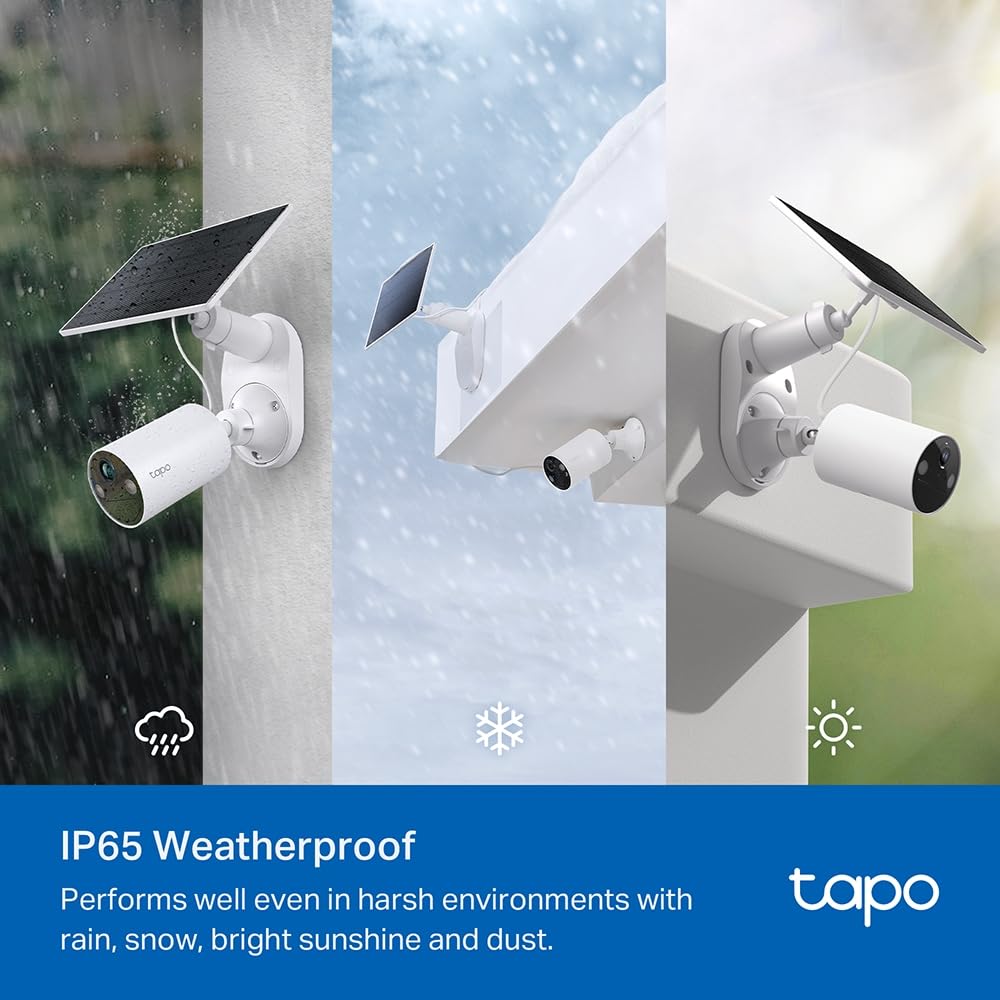 TP-Link Tapo Solar-Powered Security Camera Kit, 2K Wireless Battery Camera w/Solar Panel Base, Smart Person Detection, SD/Cloud Storage, Spotlight Color Night Vision, No Hub Needed (Tapo C410 KIT) ๐ All In One Marketplace Canada