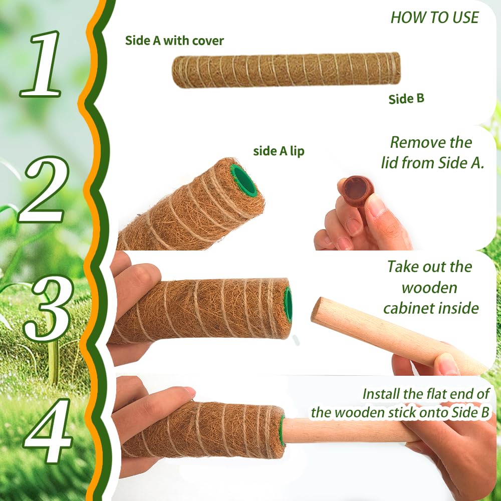 Moss Pole Plant Support Monstera - 5 Pack Coco Coir Moss Stick Plants Climber Support Indoor Monstera Stake for Climbing Plants Live House Potted, Vine, Pothos, Philodendron to Grow Upwards đ All In One Marketplace Canada