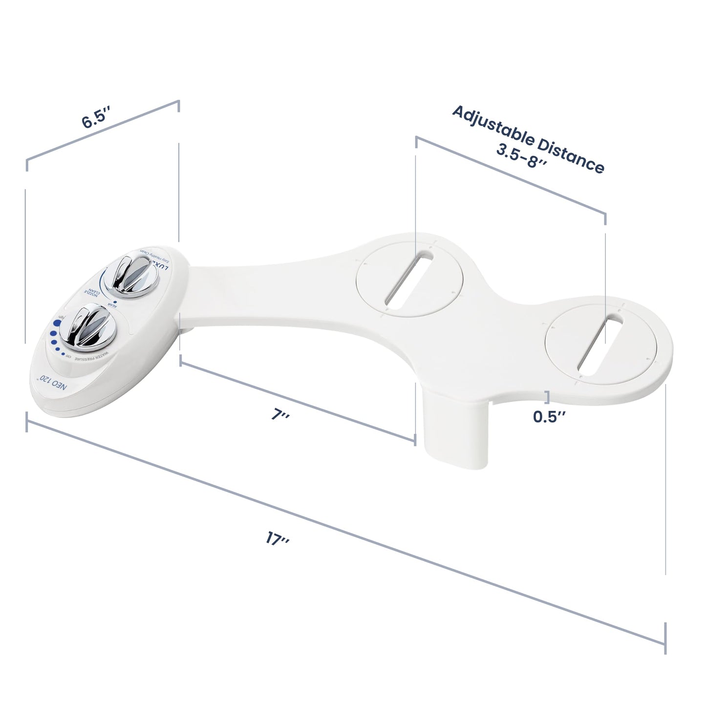 LUXE Bidet NEO 120 - Single Nozzle, Self-Cleaning, Non-Electric Bidet Attachment for Toilet Seat, Adjustable Water Pressure, Rear Wash (White) ๐ All In One Marketplace Canada