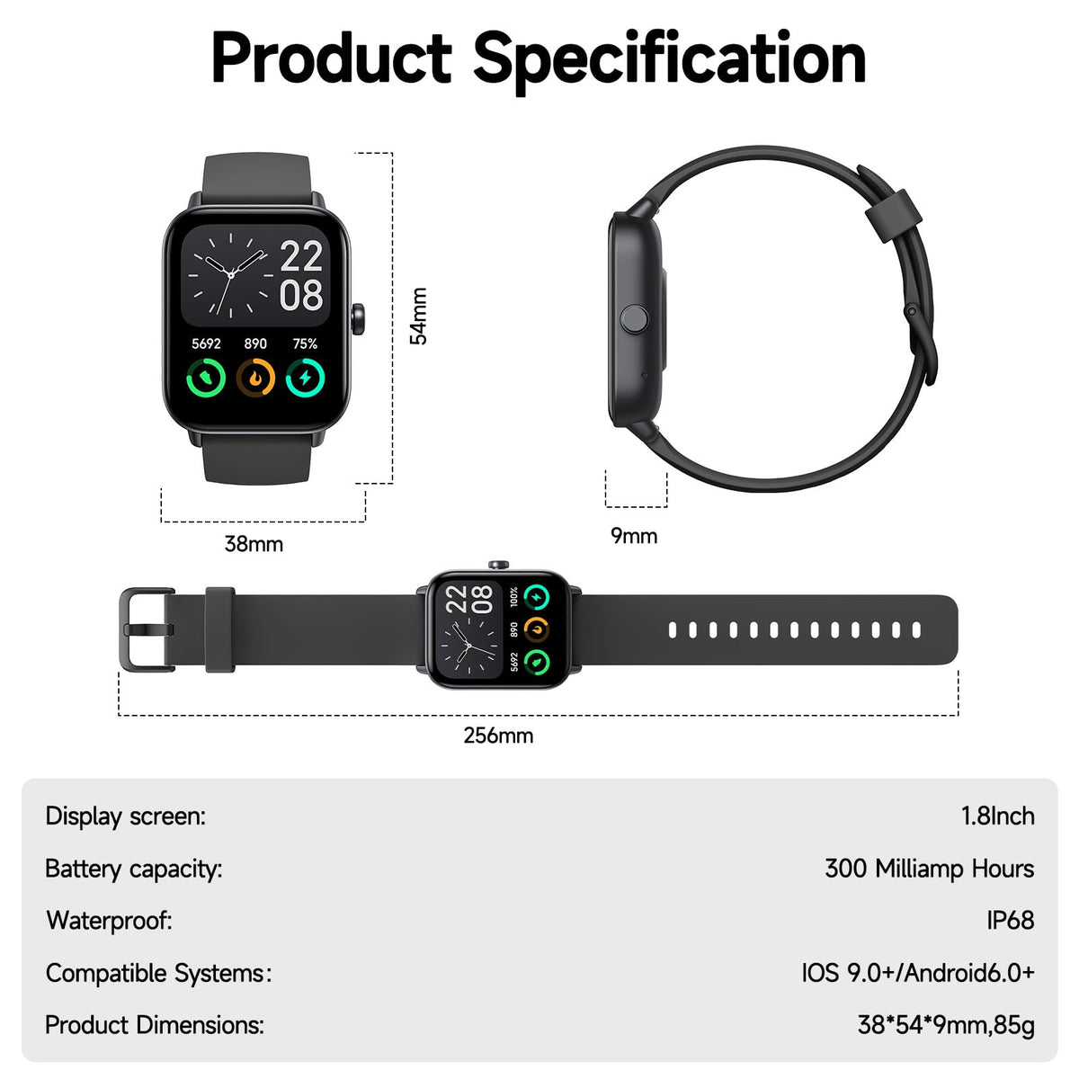 Smart Watch for Men Women (Answer/Make Call), Alexa Smartwatch Compatible with Android iOS, Fitness Tracker with Heart Rate SpO2 Sleep Monitor, 1.8'' HD DIY Dial Waterproof Watch with Bluetooth Call ๐ All In One Marketplace Canada