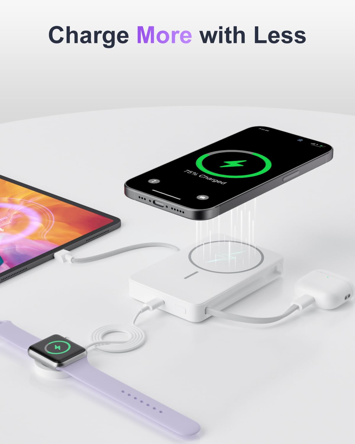 Magnetic Power Bank, 10,000mAh Wireless Portable Charger for Mag-Safe 15W Fast Charging, Battery Pack with USB-C/Lightning Cable 22.5W in/Out for iPhone 17/16/15/14/13/12 Series, AirPods & More ๐ All In One Marketplace Canada