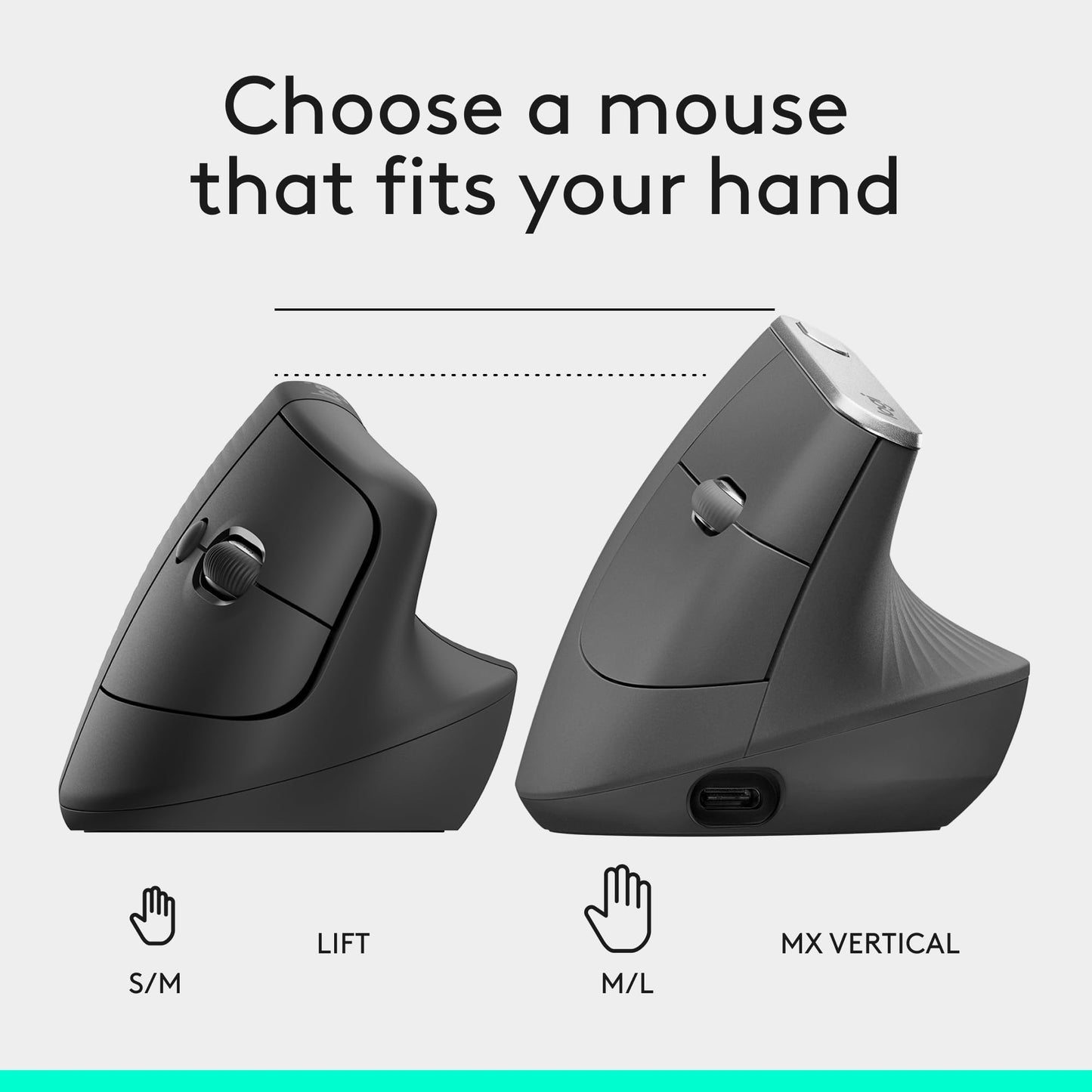 Logitech Lift Vertical Ergonomic Mouse, Wireless, Bluetooth or Logi Bolt USB Receiver, Quiet clicks, 6 Buttons, Compatible with Windows/macOS/iPadOS, Laptop, PC - Graphite ๐ All In One Marketplace Canada