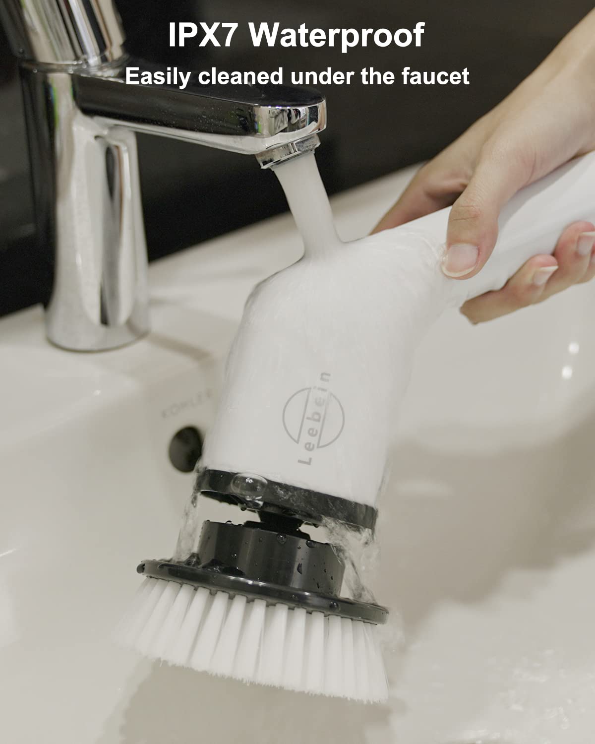 Leebein Electric Spin Scrubber, Cordless Cleaning Brush with 8 Replaceable Brush Heads, Tub and Floor Tile Power Scrubber Dual Speed with Adjustable & Detachable Handle for Bathroom Cleaning 🍁 All In One Marketplace Canada