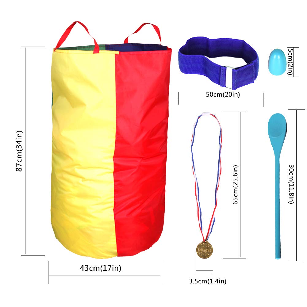 CWLAKON Outdoor Carnival Games Potato Sack Race Bags for Kids Adults, Egg and Spoon Race, 3 Legged Race Bands, Outside Backyard Lawn Yard Field Day Birthday Party Camping Picnic Family Reunion Game ๐ All In One Marketplace Canada