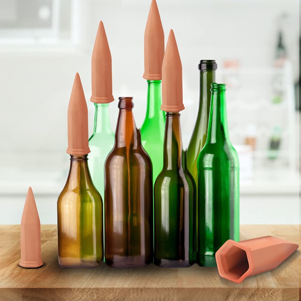 Fu Store 10PCS Plant Watering Stakes Automatic Plant Drippers Waterers for Vacations Plant Watering Devices Terracotta Self Waterinq Spikes for Wine Bottles Great for Indoor Outdoor Plants ๐ All In One Marketplace Canada