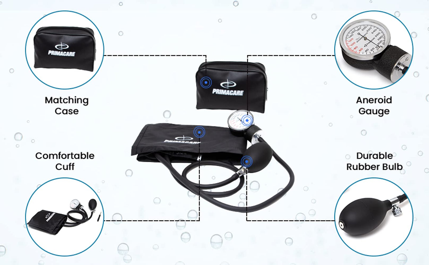 PrimaCare DS-9192 Classic Series Adult Size Professional Blood Pressure Kit with Aneroid Sphygmomanometer, Latex-Free, Inflation System ๐ All In One Marketplace Canada