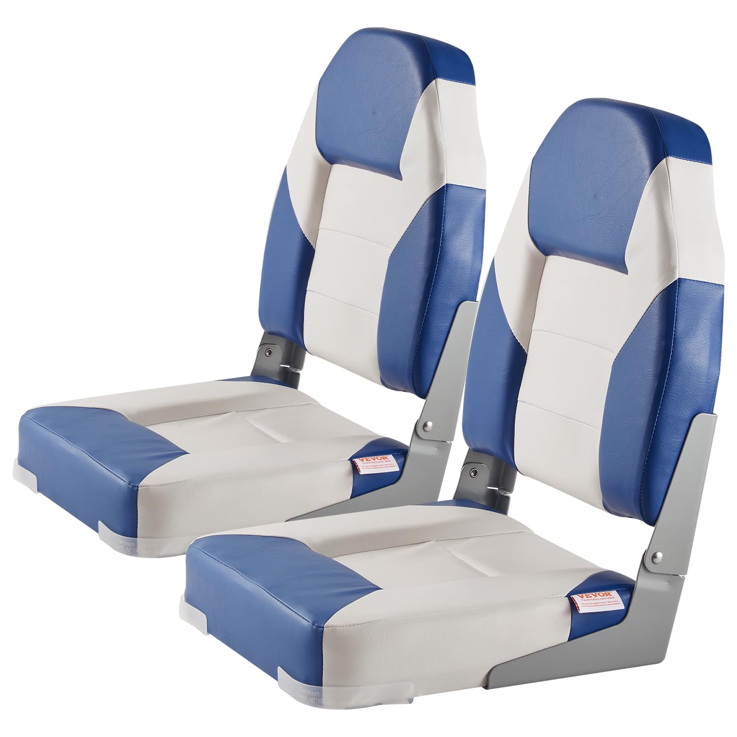 VEVOR High Back Boat Seats, 21.85" Folding Chair with Thickened Sponge Padding and Hinge, Fold-Down Captain Chairs for Fishing, Sightseeing, Speedboat, Canoe, 2-Pack ๐ All In One Marketplace Canada