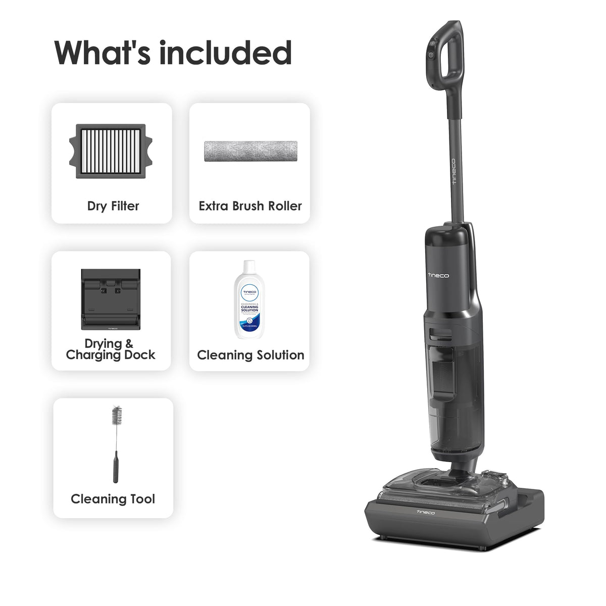Tineco Floor ONE S7 Stretch Ultra Cordless Wet Dry Vacuum Cleaner, 180°Lay-Flat Anti-Tangle Design, 50 Minutes Runtime, 185℉ Flashdry Self-Cleaning, Dual-Sided Edge Cleaning 🍁 All In One Marketplace Canada