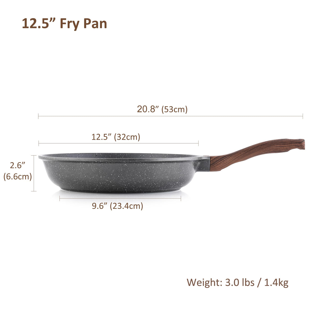 SENSARTE 12.5 Inch Nonstick Frying Pan Skillet, Swiss Granite Coating Omelette Pan, Healthy Stone Cookware, PFOA Free ๐ All In One Marketplace Canada