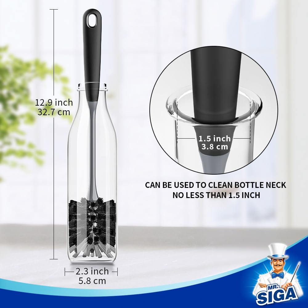 MR.SIGA Long Handle Bottle Brush, Cleaning Brush for Water Bottle, Glassware, 2 Pack ๐ All In One Marketplace Canada