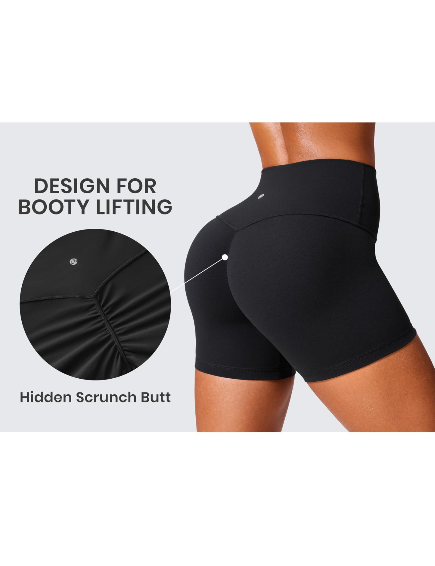 CRZ YOGA Secretsculpt Butterlift Biker Shorts 4"- No Front Seam High Waist Womens Workout Gym Booty Scrunch Butt Black Medium ๐ All In One Marketplace Canada