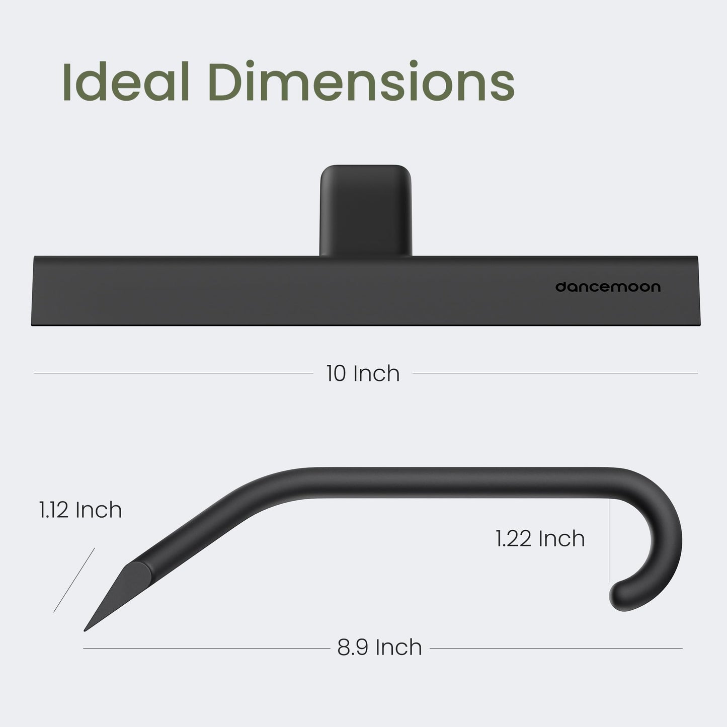 dancemoon JustHang Shower Squeegee for Glass Doors, All-One-Piece Silicone with Built-in Hook Design for Easy Hanging, Household Window Mirror Squeegee for Bathroom, Glass, Tile Wall,Car 10-Inch Black 🍁 All In One Marketplace Canada