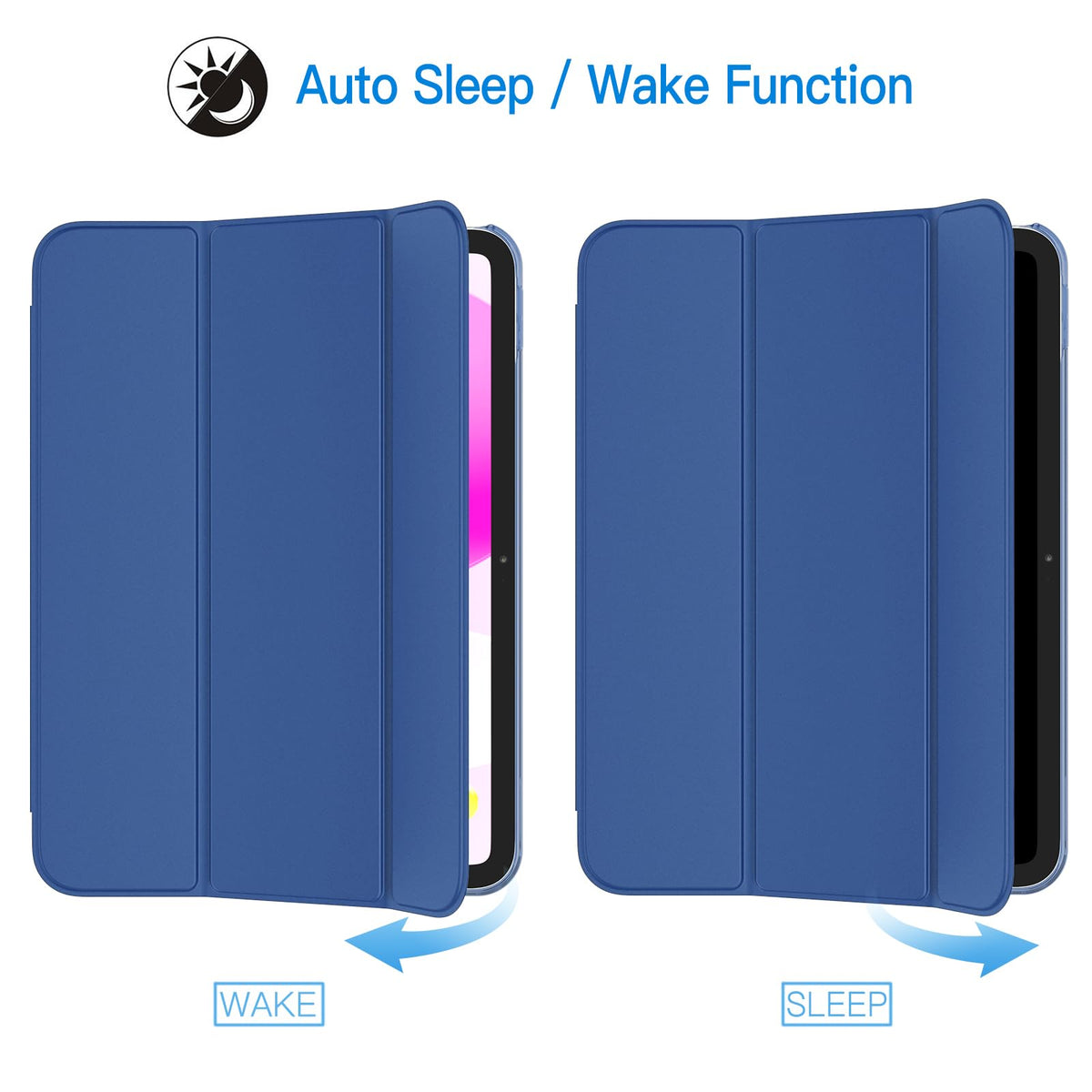 JETech Case for iPad (A16) 11th Generation 11 Inch 2025 / iPad 10th Generation 10.9 Inch 2022, Slim Smart Cover with Hard PC Translucent Back, Supports Touch ID, Auto Wake/Sleep (Navy Blue) ๐ All In One Marketplace Canada