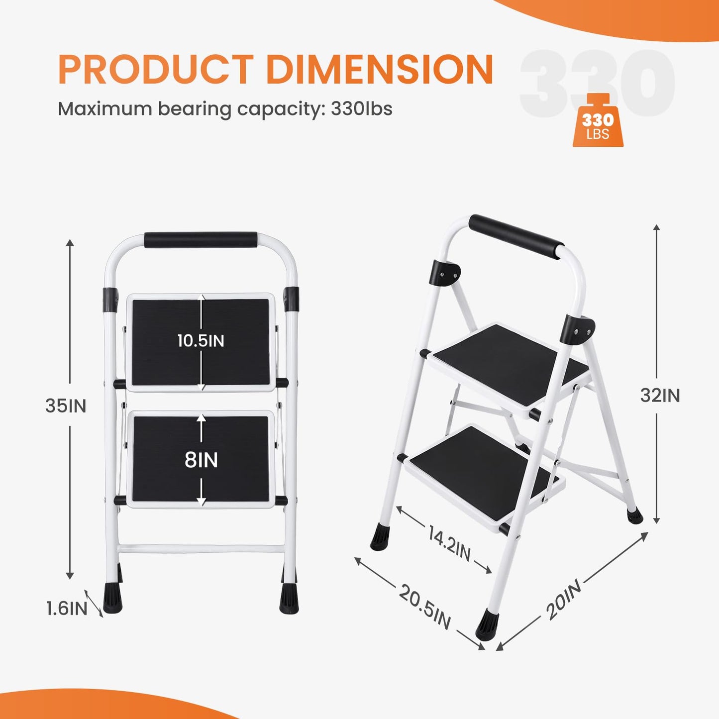 Sweetcrispy 2 Step Ladder, Anti-Slip Pedal ๐ All In One Marketplace Canada