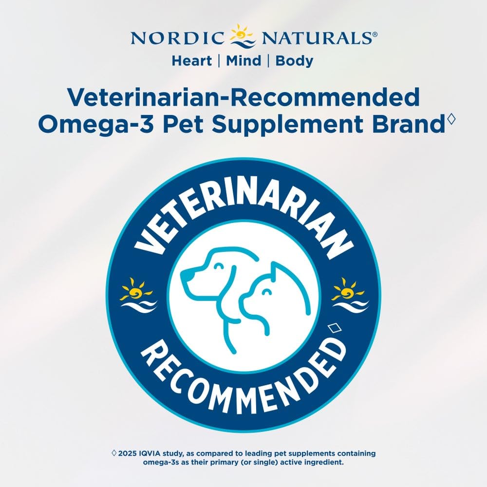 Nordic Naturals Omega 3 Pet β Fish Oil for Dogs & Cats, Supports Healthy Skin, Coat, Joints & Heart β Unflavoured, 237 ml π All In One Marketplace Canada