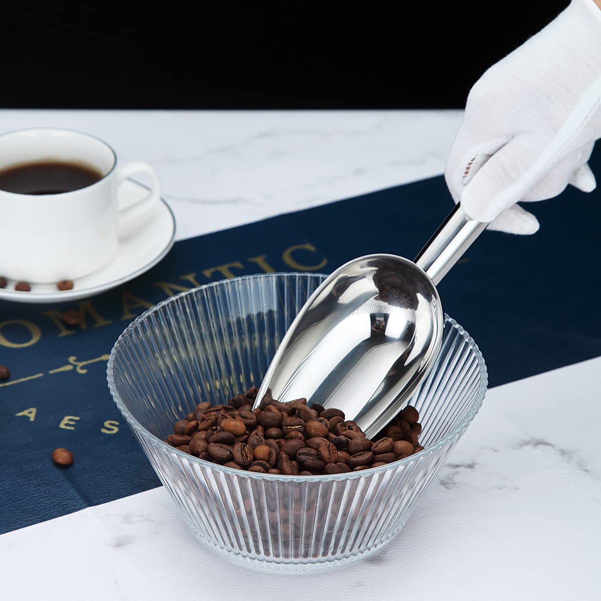 Berglander Stainless Steel Ice Scoop 6 OZ, Multipurpose Scoop for Ice Maker, Candy, Kitchen, Bar, Party, Wedding, Pet, Animal, Dog Food, Beach Shovel (Silver) ๐ All In One Marketplace Canada
