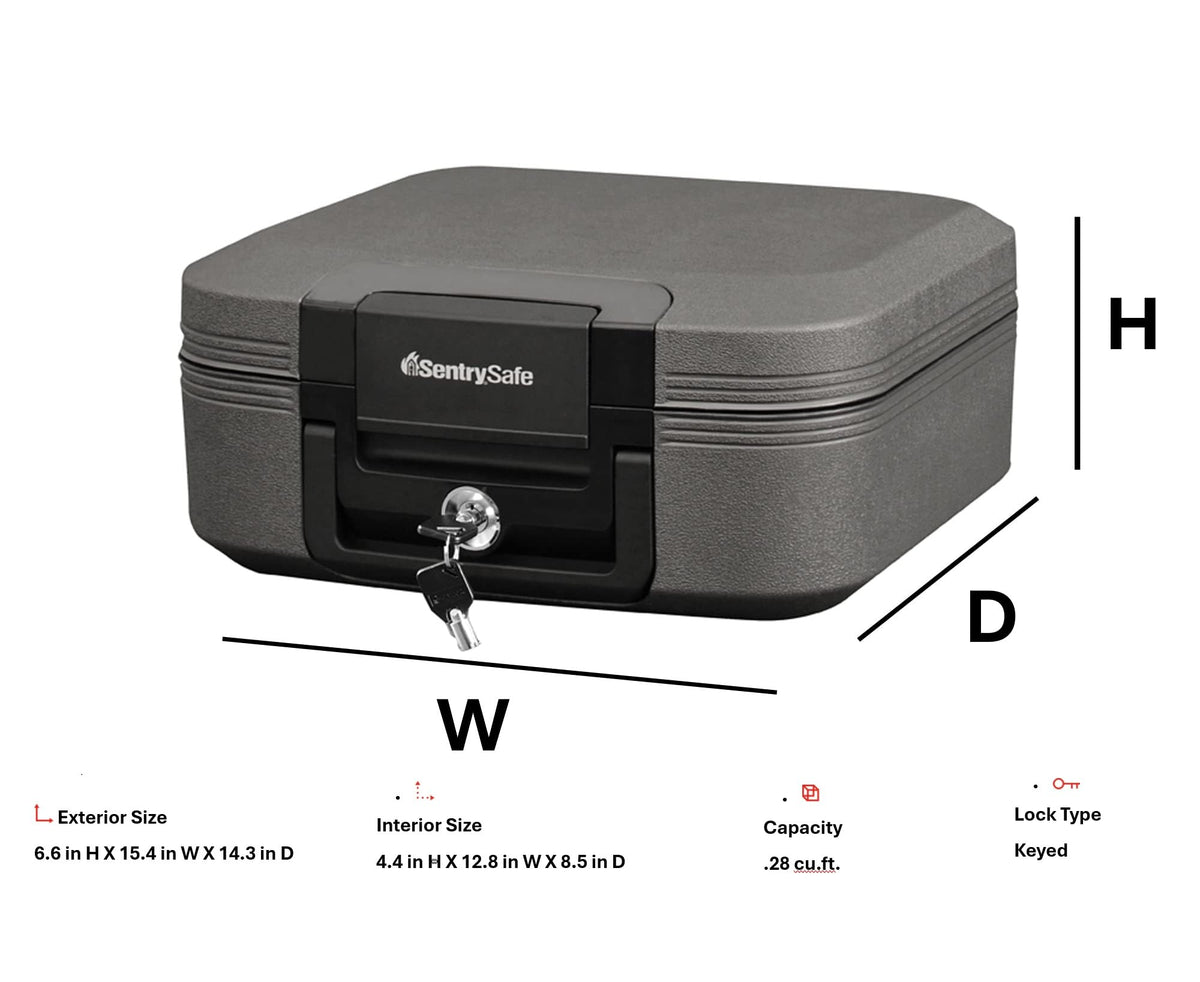 SentrySafe Fireproof and Waterproof Safe Box with Key Lock, Fire and Water Chest Safe for Home, 0.28 Cubic Feet, 6.6 x 15.4 x 14.3 Inches, CFW20201, Dark Grey ๐ All In One Marketplace Canada