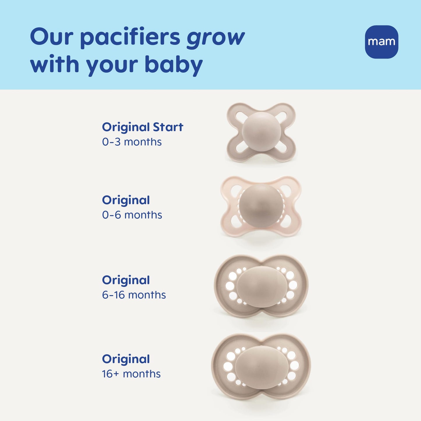 MAM Original Start Baby Pacifiers 0-3 Mths Skin Soft Silicone, 4 Pack đ All In One Marketplace Canada