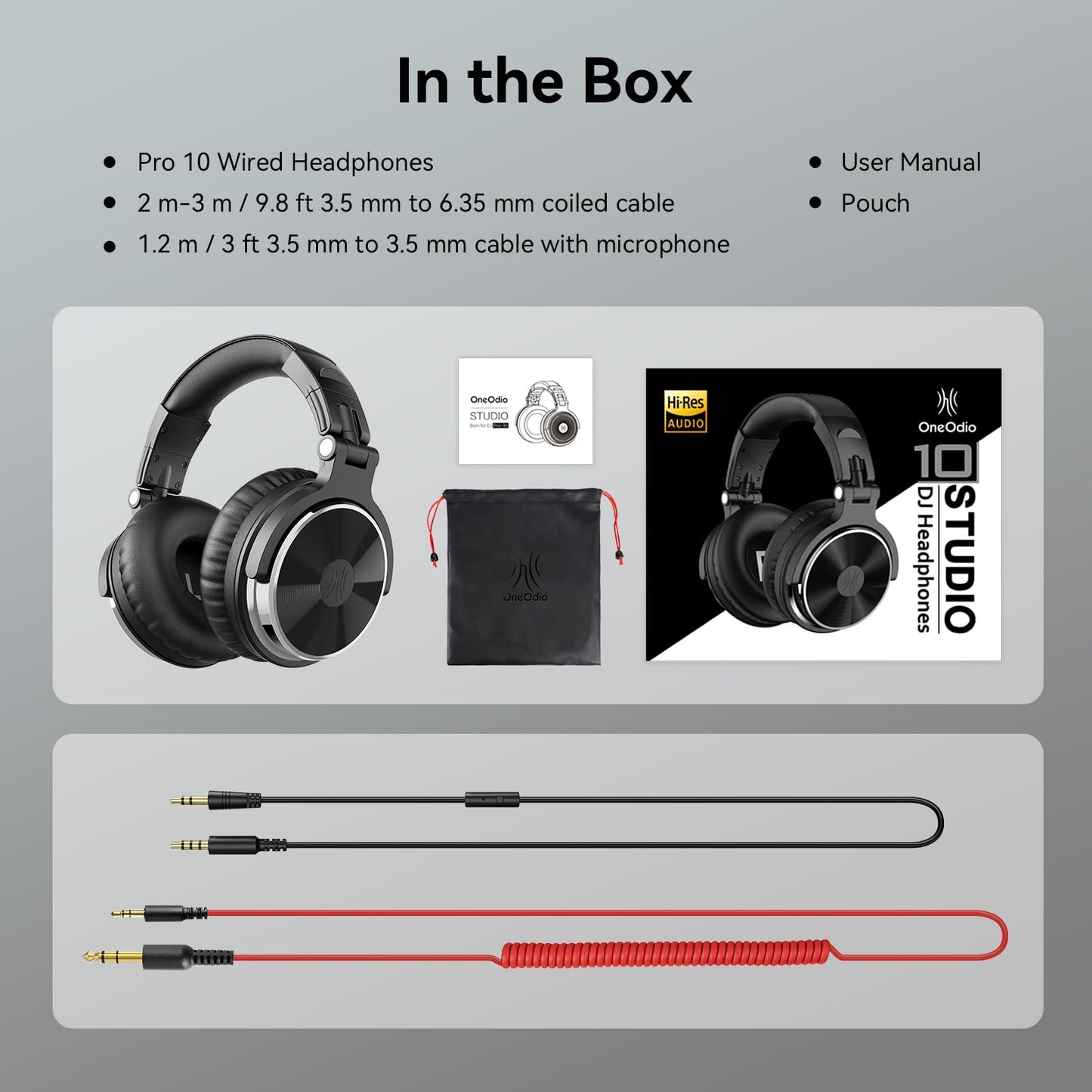 OneOdio Pro-10 Over Ear Wired Headphones for School Studio Monitor & Mixing DJ Stereo Headsets, 50mm Neodymium Drivers, in-Line Mic, 3.5mm/6.35mm Jack for AMP Computer Recording Phone Piano Guitar ๐ All In One Marketplace Canada
