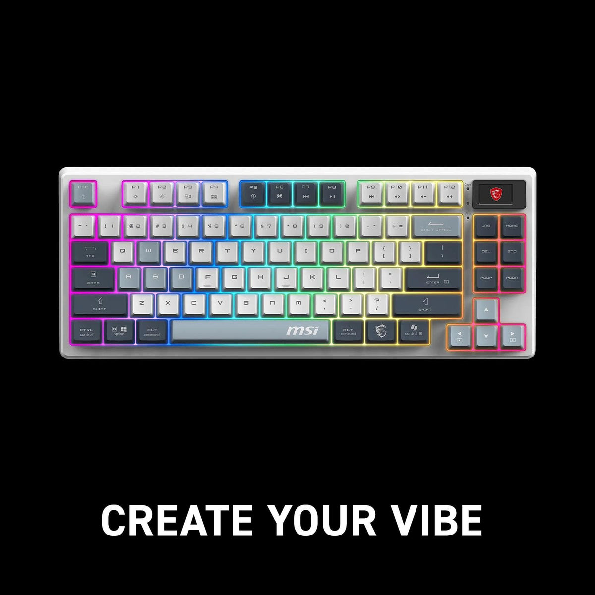 MSI Forge GK600 TKL W Sky US 2.4GHz Wireless (MS-8ZA9 and WD02), Bluetooth RGB Lighting Gaming Keyboard with 1.06-inch Display, 4000mAh ๐ All In One Marketplace Canada