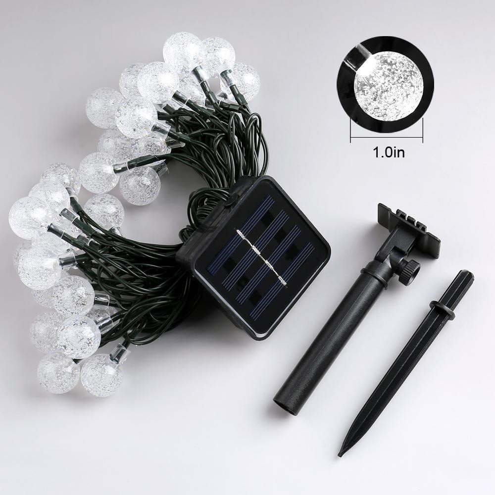Toodour Solar String Lights Outdoor, 56ft 100 LED Globe String Lights, Waterproof Crystall Ball Lights Solar Patio Lights with 8 Modes for Garden Lawn Gazebo Yard, Outdoor Decorations - Warm White ๐ All In One Marketplace Canada