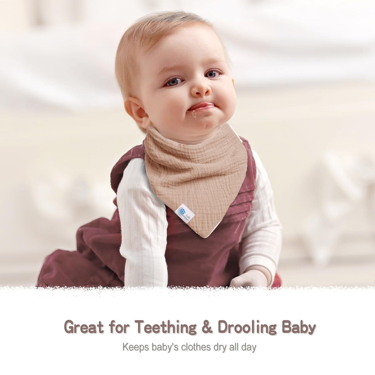 Lulumoon Muslin Baby Bibs 100% Cotton Baby Bandana Drool Bibs for Teething and Drooling, 8 Pack, Seashore ๐ All In One Marketplace Canada
