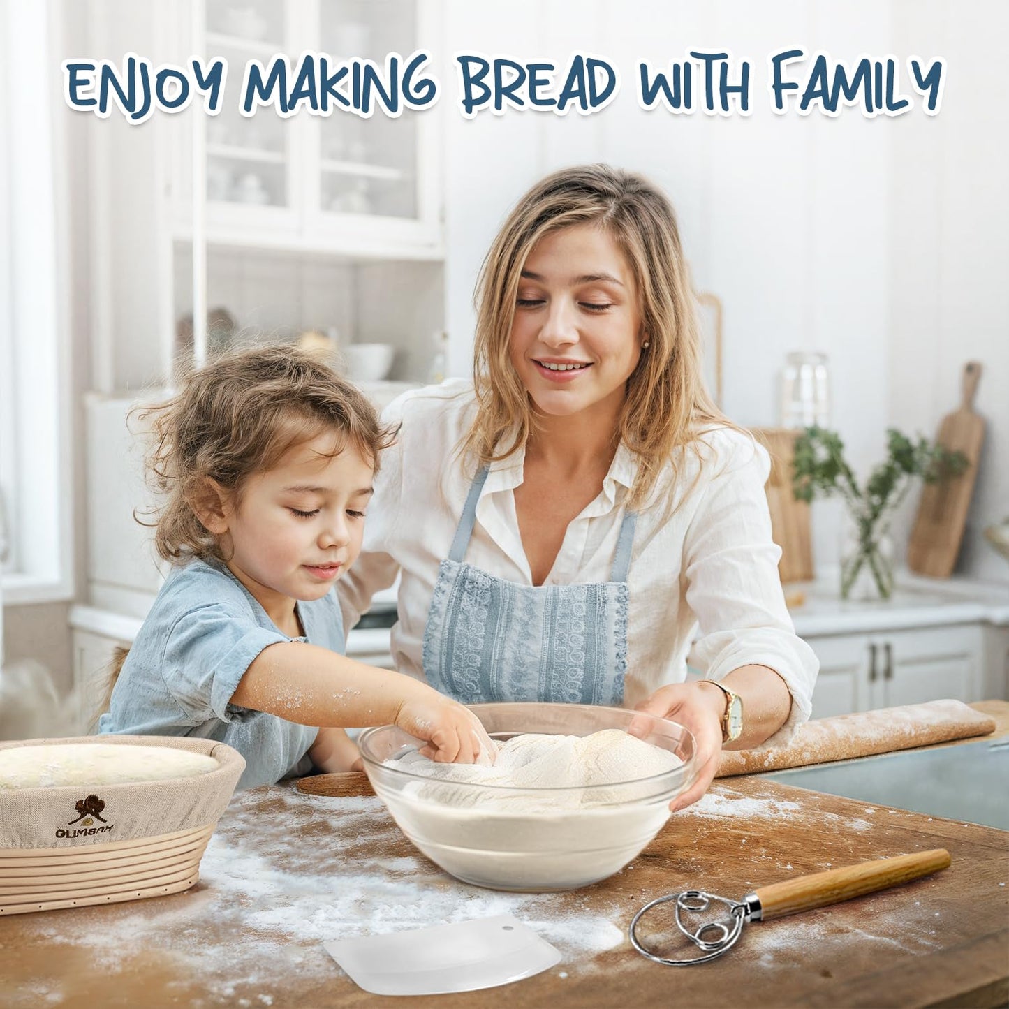 Glimsax Banneton Proofing Basket Set of 2, 9" Round & 10" Oval for Sourdough Baking, Bread Making Accessories and Tools Starter Kit, Gifts for Beginner and Professional Bakers ๐ All In One Marketplace Canada