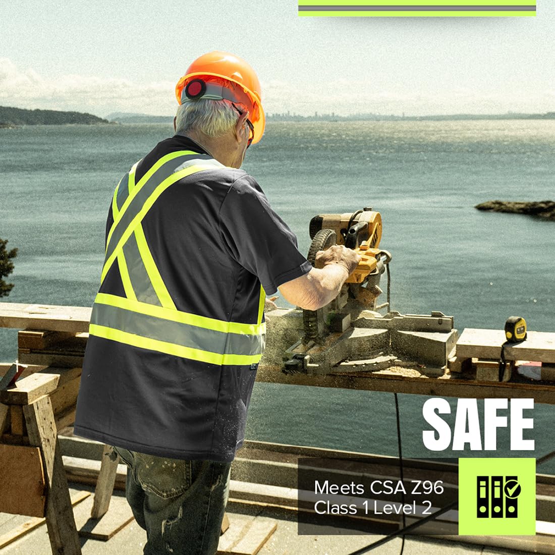 Pioneer High Vis Shirt for Men - Safety T-shirt - Class 1 ๐ All In One Marketplace Canada