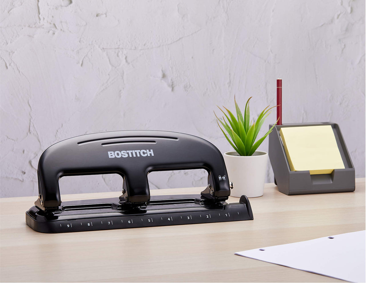 Bostitch Office EZ Squeeze 20 Sheet Standard 3 Hole Punch, Metal Construction, Silver/Black (HP20) ๐ All In One Marketplace Canada