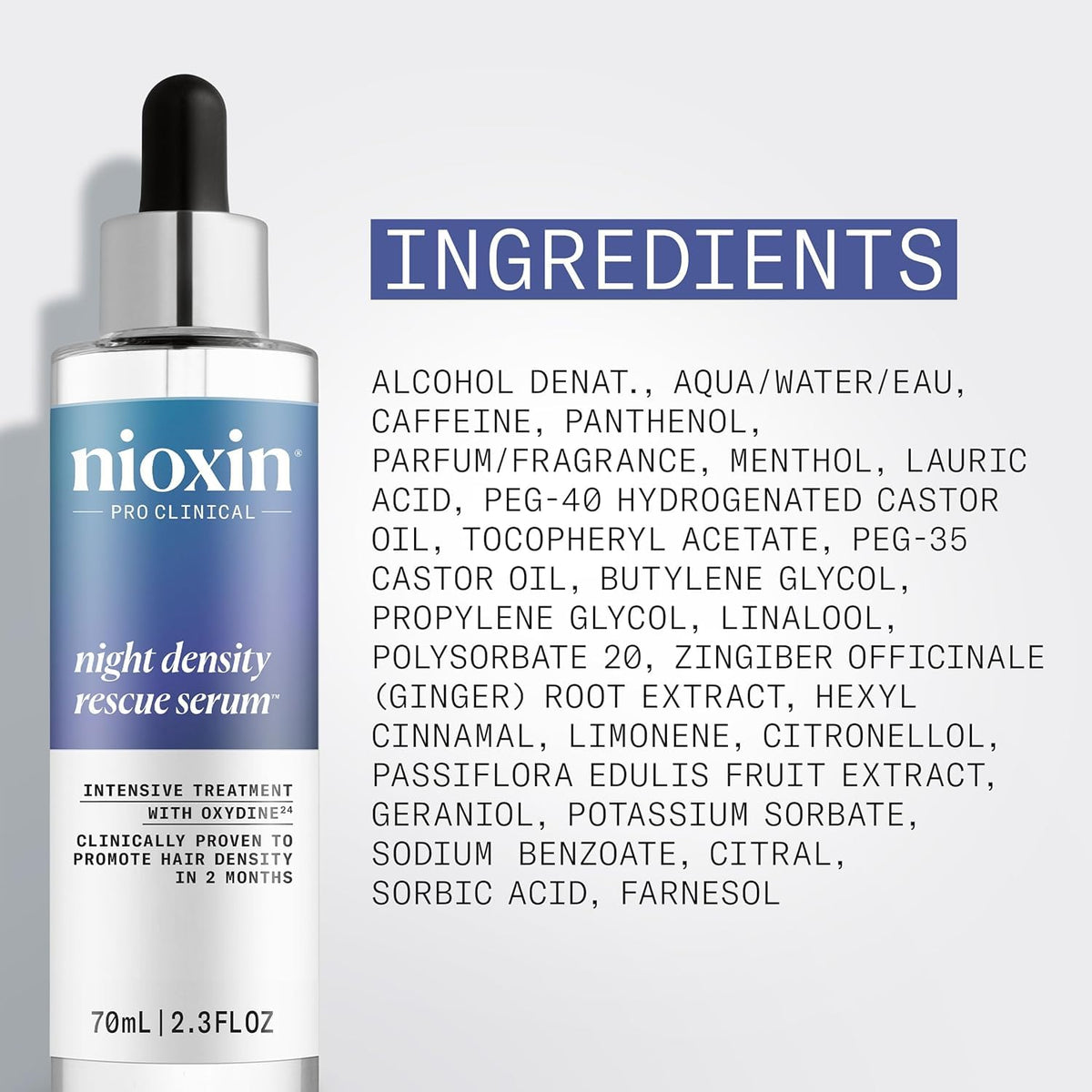 Nioxin Night Density Rescue Serum | Overnight Hair Thickening Serum | Protects Against Hair Breakage | Intensive Treatment with Oxydine | 2.4 Fl oz | 70 ml ๐ All In One Marketplace Canada