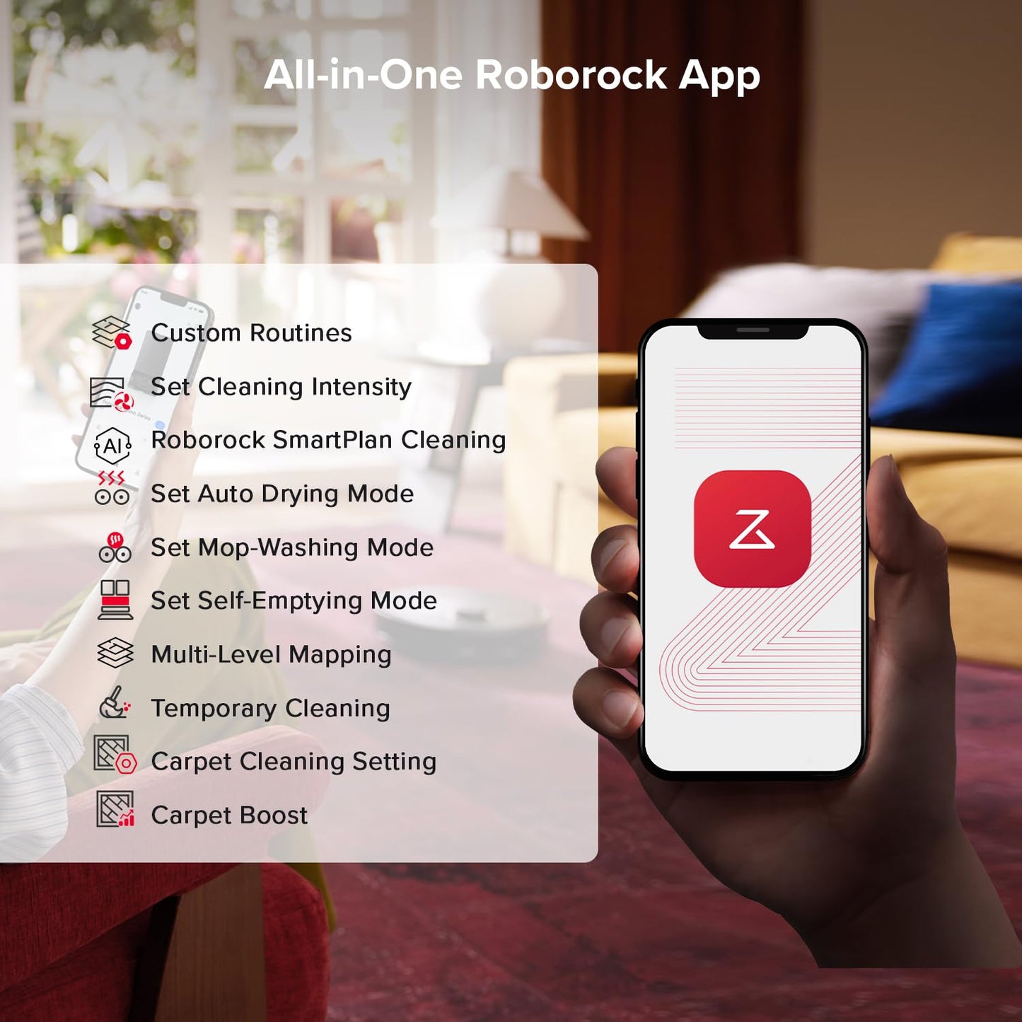 roborock Qrevo S5V Robot Vacuum and Mop, FlexiArm Edge Mopping, 12,000Pa Suction, Smart Obstacle Avoidance, Dual Anti-Tangle Brushes, 10mm Mop Lifting, Auto Mop Washing&Drying, Self-Emptying&Refilling đ All In One Marketplace Canada