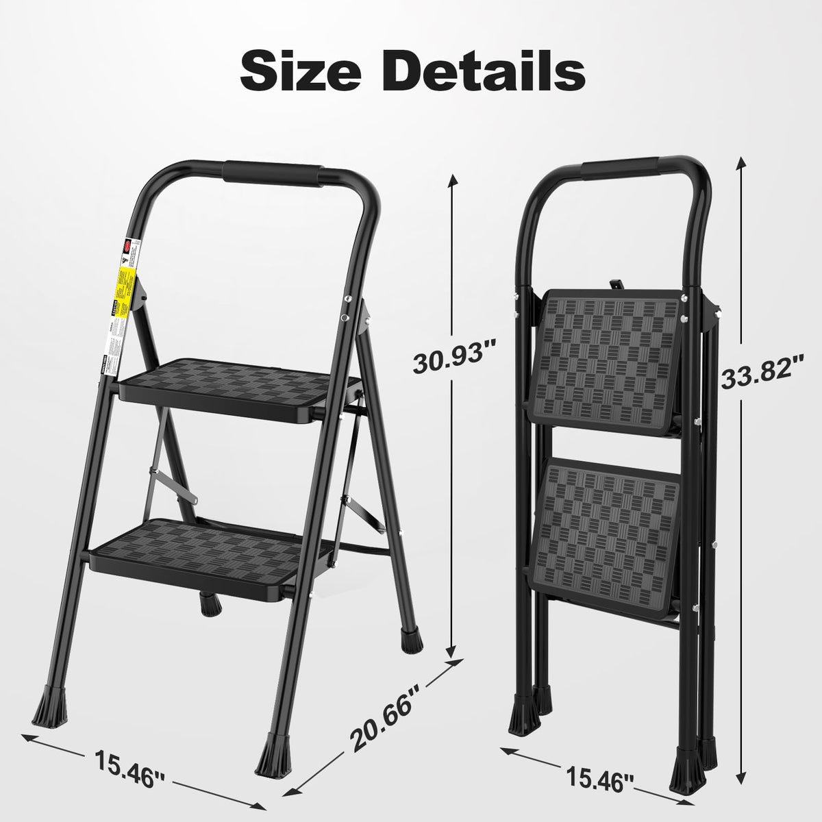 HBTower Step Ladder, 2 Step Stool for Adults, 2 Step Ladder Folding Step Stool with Cushioned Handle, 330 lbs/150 kg Capacity, 2 Step Ladder with Wide Anti-Slip Pedal Ergonomic Design ๐ All In One Marketplace Canada