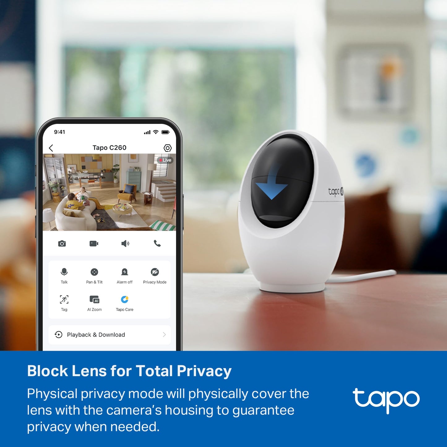 Tapo 4K 8MP Pan/Tilt Indoor Security Camera for Baby Monitor, No Monthly Fee, Pet Camera w/Motion Detect and Track, SD/Cloud Storage, Works w/Alexa, Google, and Samsung (Tapo C260) ๐ All In One Marketplace Canada