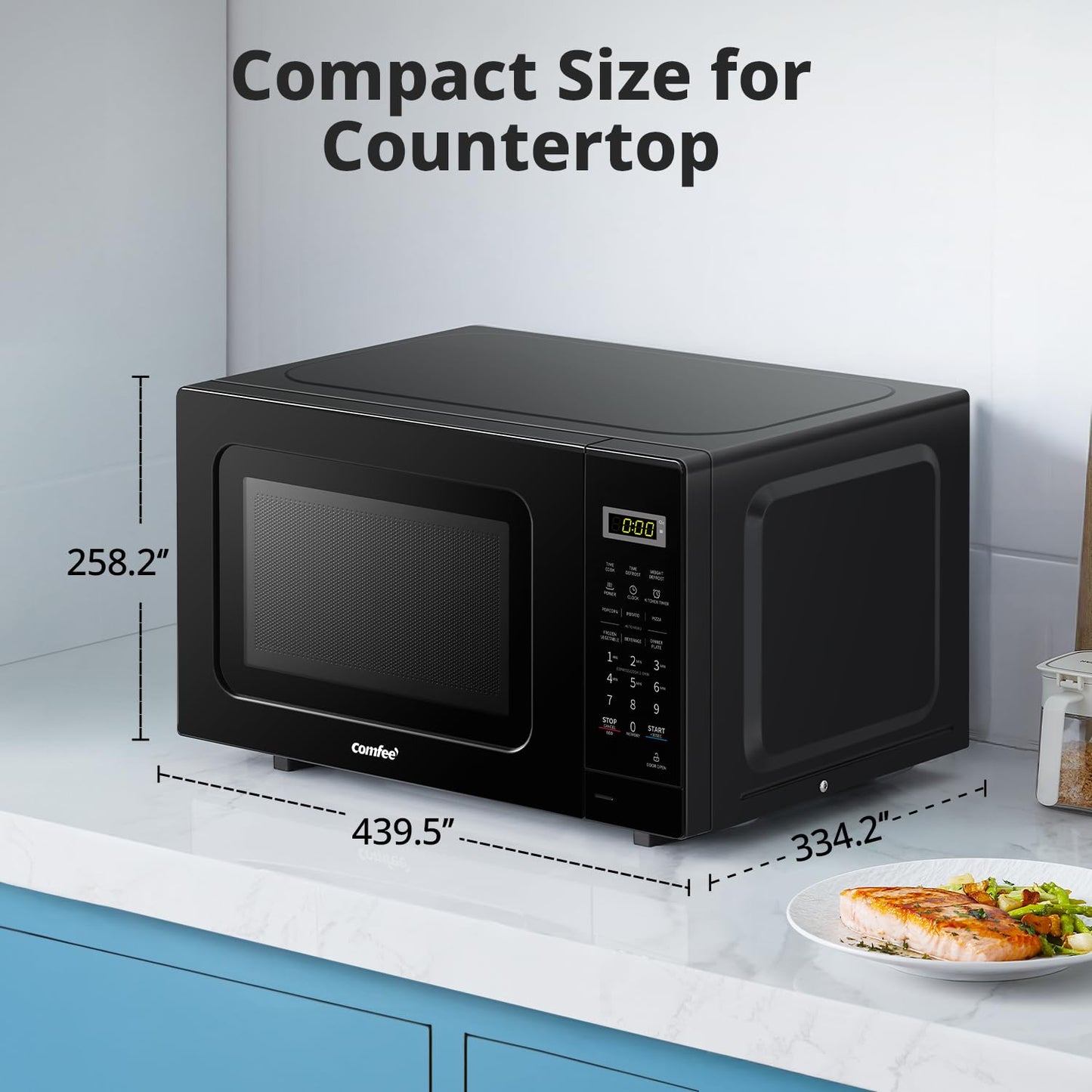 COMFEE' CM-M201K(BK) Countertop Microwave Oven with Express Cook, 6 Preset Menus and Kitchen Timer, 20L, 700W, Black ๐ All In One Marketplace Canada