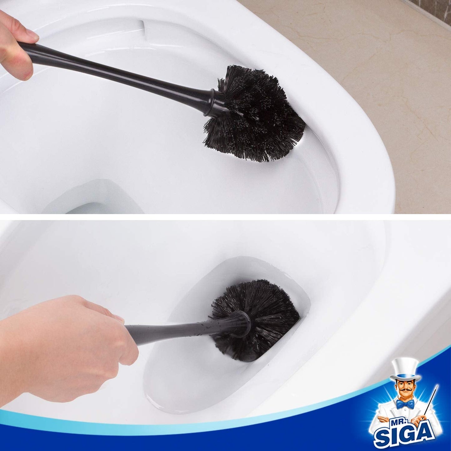 MR.SIGA Toilet Plunger and Bowl Brush Combo for Bathroom Cleaning, Black, 1 Set ๐ All In One Marketplace Canada