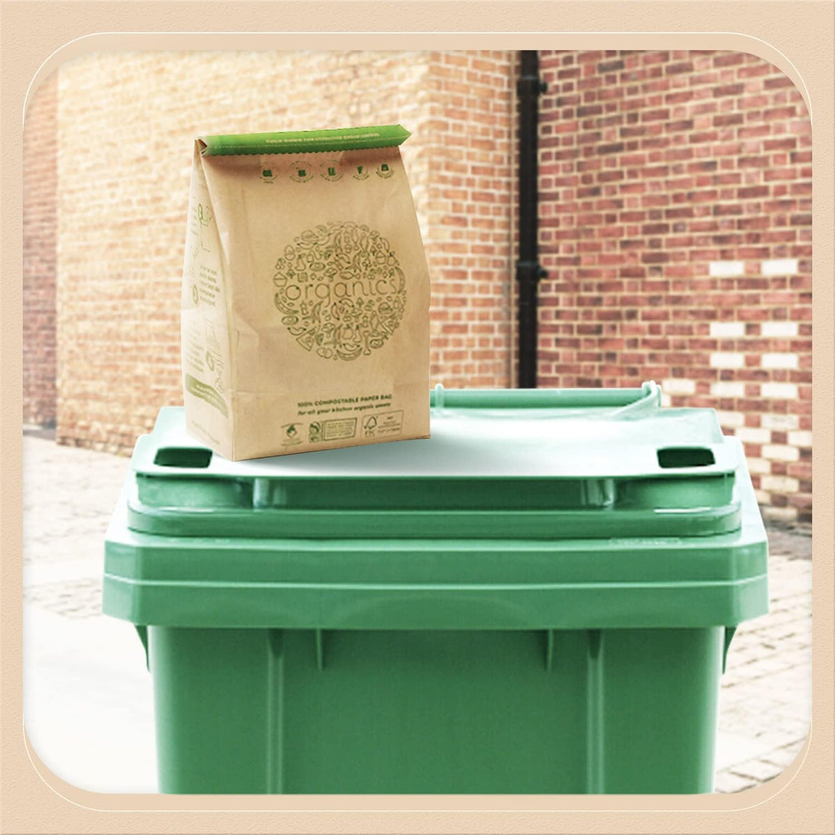Hytrend-Kitchen Food Waste Bag -35 Bags-%100 Compostable paper Bag - Leak Resistant Liner - Plastic Free - Small-Certified by BNQ and BPI ๐ All In One Marketplace Canada