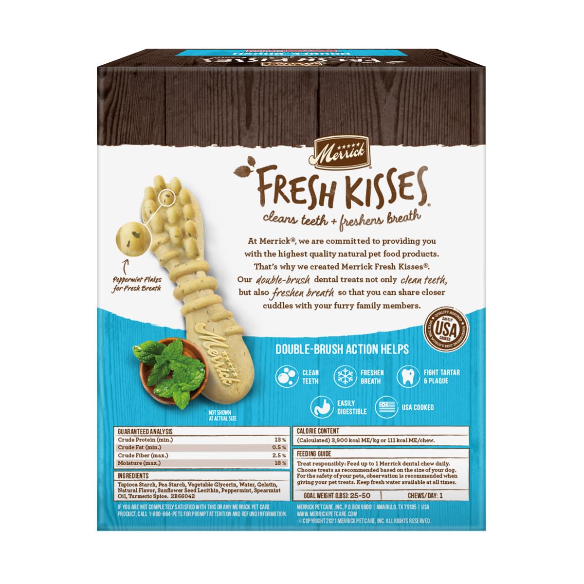 Merrick Fresh Kisses Mint Breath Strips Medium Brush Dental Dog Treat - Value Box (22 ct) ๐ All In One Marketplace Canada