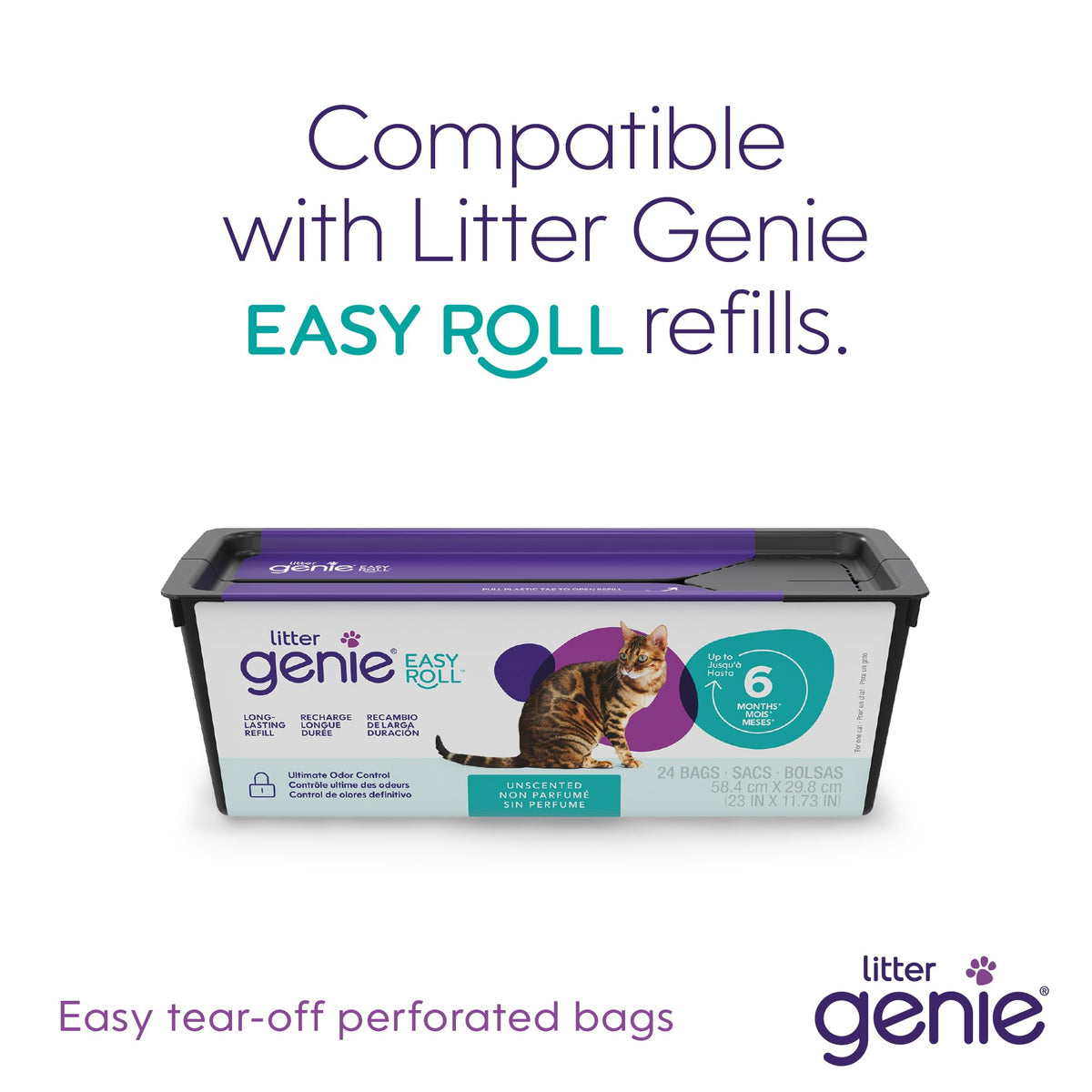 Litter Genie Easy Roll Pail with Easy Roll Refill, 24 Bags ๐ All In One Marketplace Canada