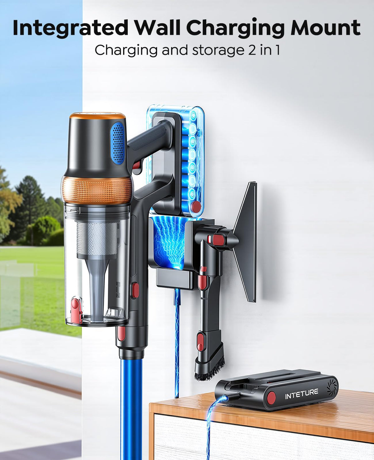 INTETURE Cordless Vacuum Cleaner, 650W 55KPA 70Mins (ECO) Vacuum Cleaners with LED Display, Self-Standing Cordless Vacuum, Anti-Tangle, Rechargeable Stick Vacuum for Home/Pet Hair/Carpet ð All In One Marketplace Canada