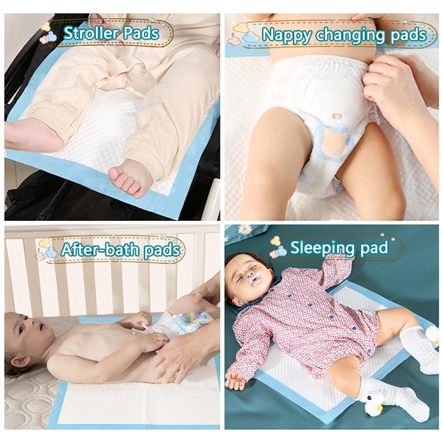 OBYFGILY 100 Pack Disposable Changing Pads, Portable Diaper Change Pad for Baby, Super Absorbent Leak-Proof Incontinence Bed Table Pee Mat for Travel and Home 🍁 All In One Marketplace Canada