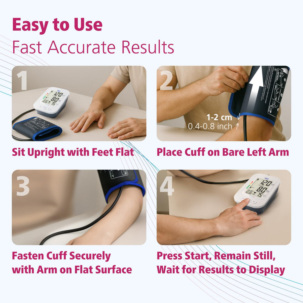 Physio Logic Essentia+ Clinically Accurate, Affordable Blood Pressure Monitor for Home Use, Easy 1-Touch Operation, Premium XL Display, 2-User, 120 Readings, Wide Cuff (22โ42 cm), Compact Carry Case ๐ All In One Marketplace Canada