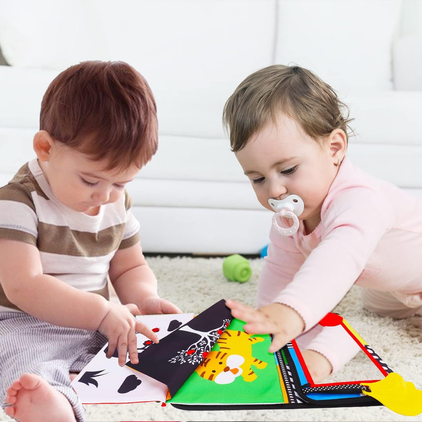 Tummy Time Baby Mirror Toy, Black and White High Contrast Baby Newborn Toys 3 6 12 Months, Montessori Crinkle Cloth Book Sensory Activity Development Gift for 0-6 Months Infant Boys Girls Easter Gift đ All In One Marketplace Canada