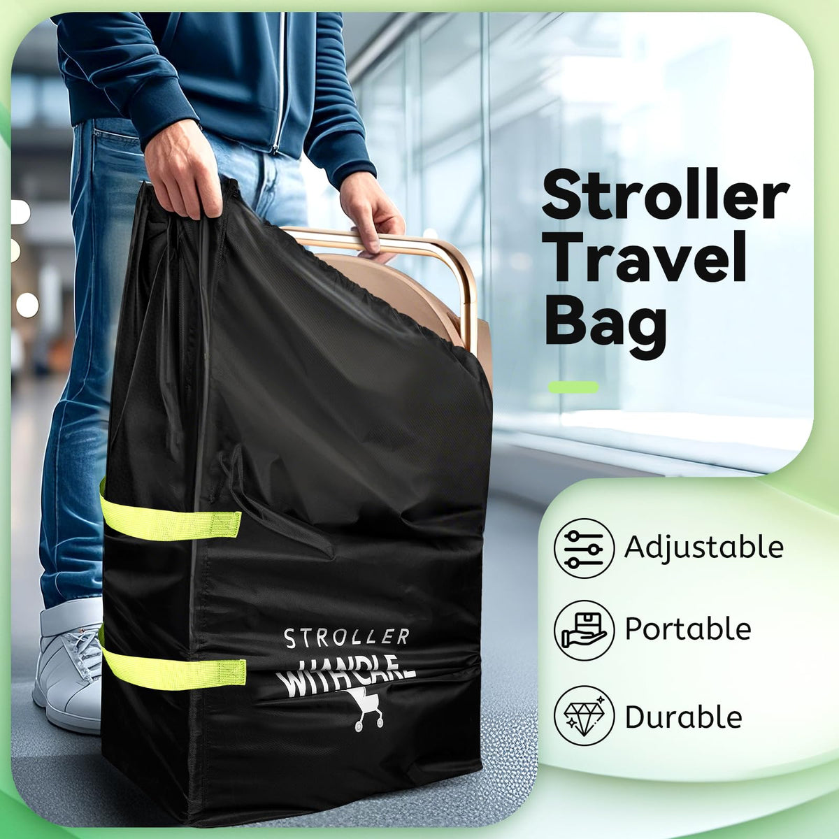 Stroller Travel Bag for Airplane: 117H*53W*33D cm Stroller Bag for Air Travel,Baby Travel Essentials Fits Single/Double/Jogging/Umbrella/Baby Stroller Travel System Like Chicco, Evenflo š All In One Marketplace Canada