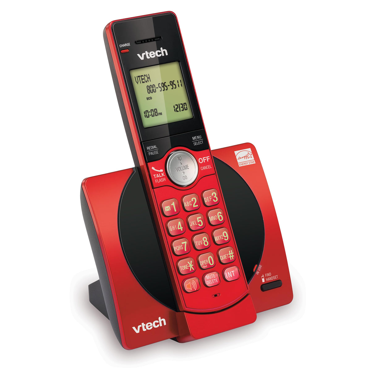 VTech DECT 6.0 Single Handset Cordless Phone with CID, Backlit Keypad and Screen, Full Duplex Handset Speakerphone, and Call Block Red ๐ All In One Marketplace Canada