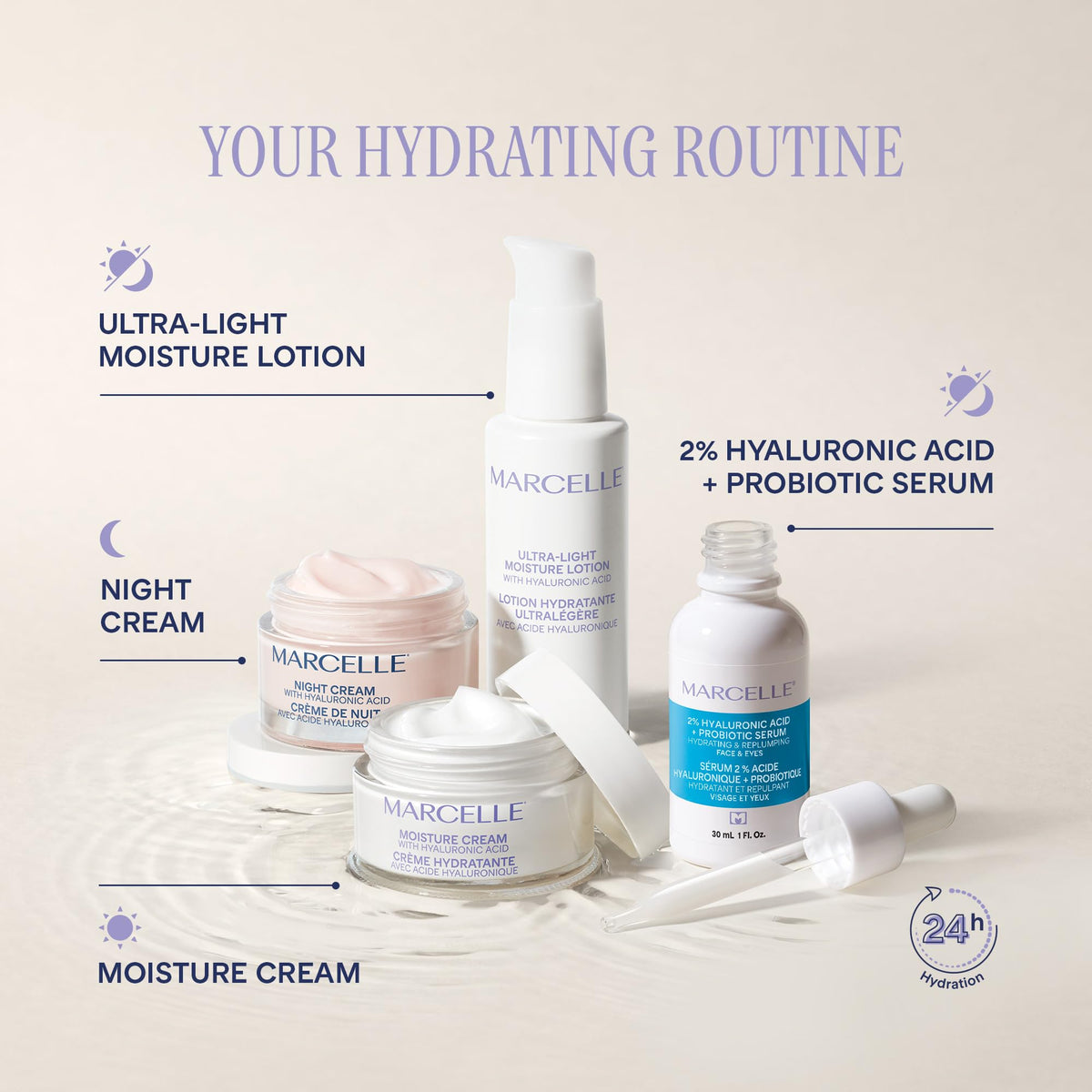 Marcelle Moisture Cream with Hyaluronic Acid, Vegan, Cruelty-Free, Clean Formula, Non-Comedogenic, Fragrance-Free, Paraben-Free, Mineral Oil-Free, Hypoallergenic, 50 mL ๐ All In One Marketplace Canada