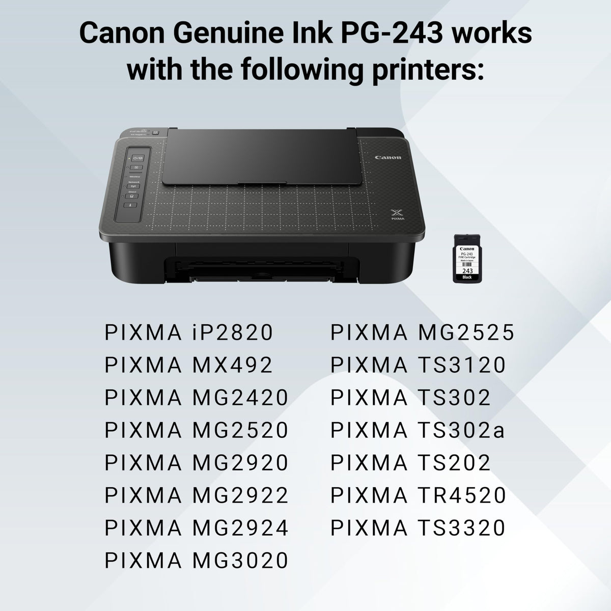 Canon PG-243 Black Ink Cartridge Compatible to Printer iP2820 MX492, MG2420, MG2520, MG2920, MG2922, MG2924 MG3020, MG2525, TS3120, TS302, TS202 and TR4520 ๐ All In One Marketplace Canada