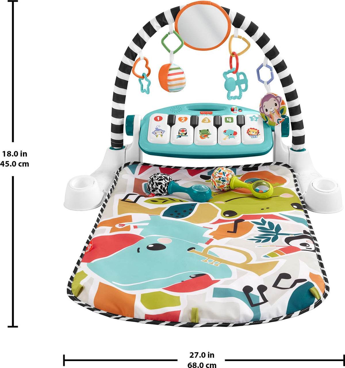 Fisher-Price Baby Musical Toy Set Glow and Grow Kick & Play Piano Gym Blue Playmat with 2 Rattle Maracas for Newborns Ages 0+ Months ๐ All In One Marketplace Canada