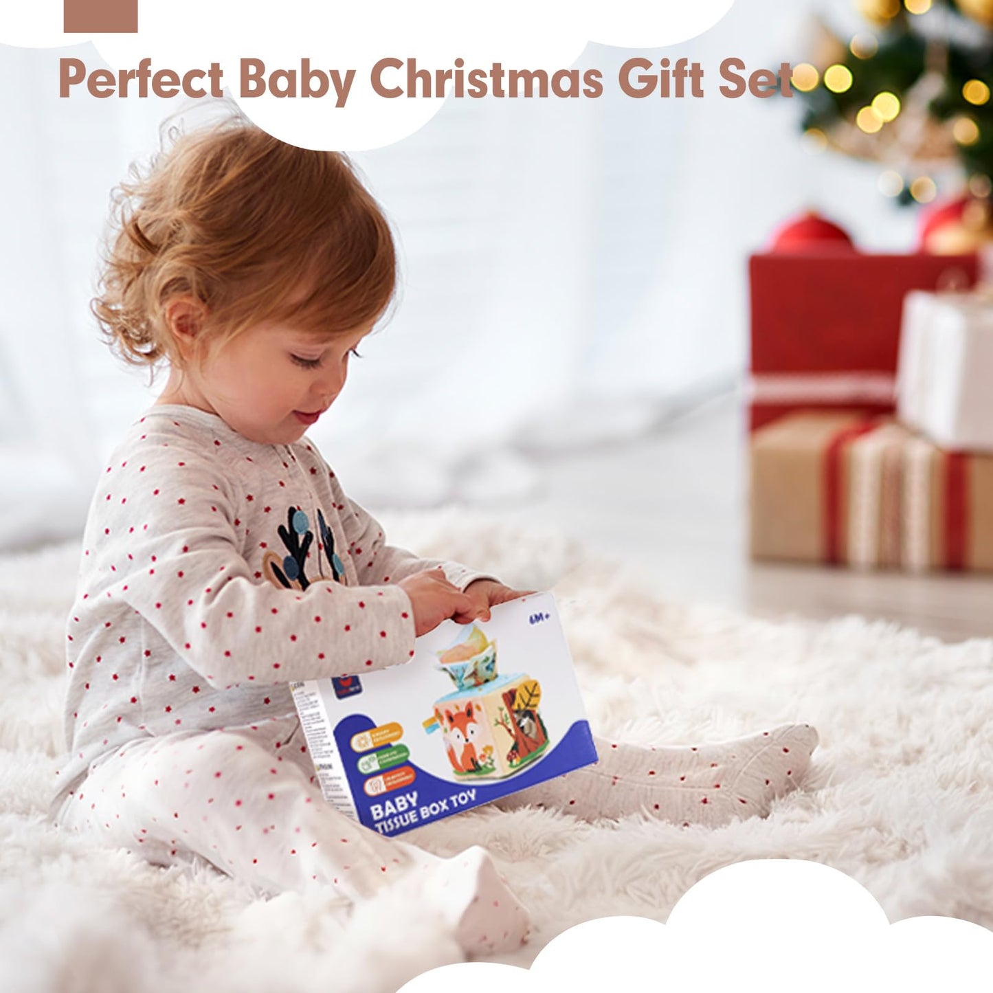 hahaland Baby Tissue Box Toy - Montessori Baby Toys 6-12 Months, Mirror Sensory Toys for Babies 12-18 Months, Boy Girl Gifts for 6M+ š All In One Marketplace Canada