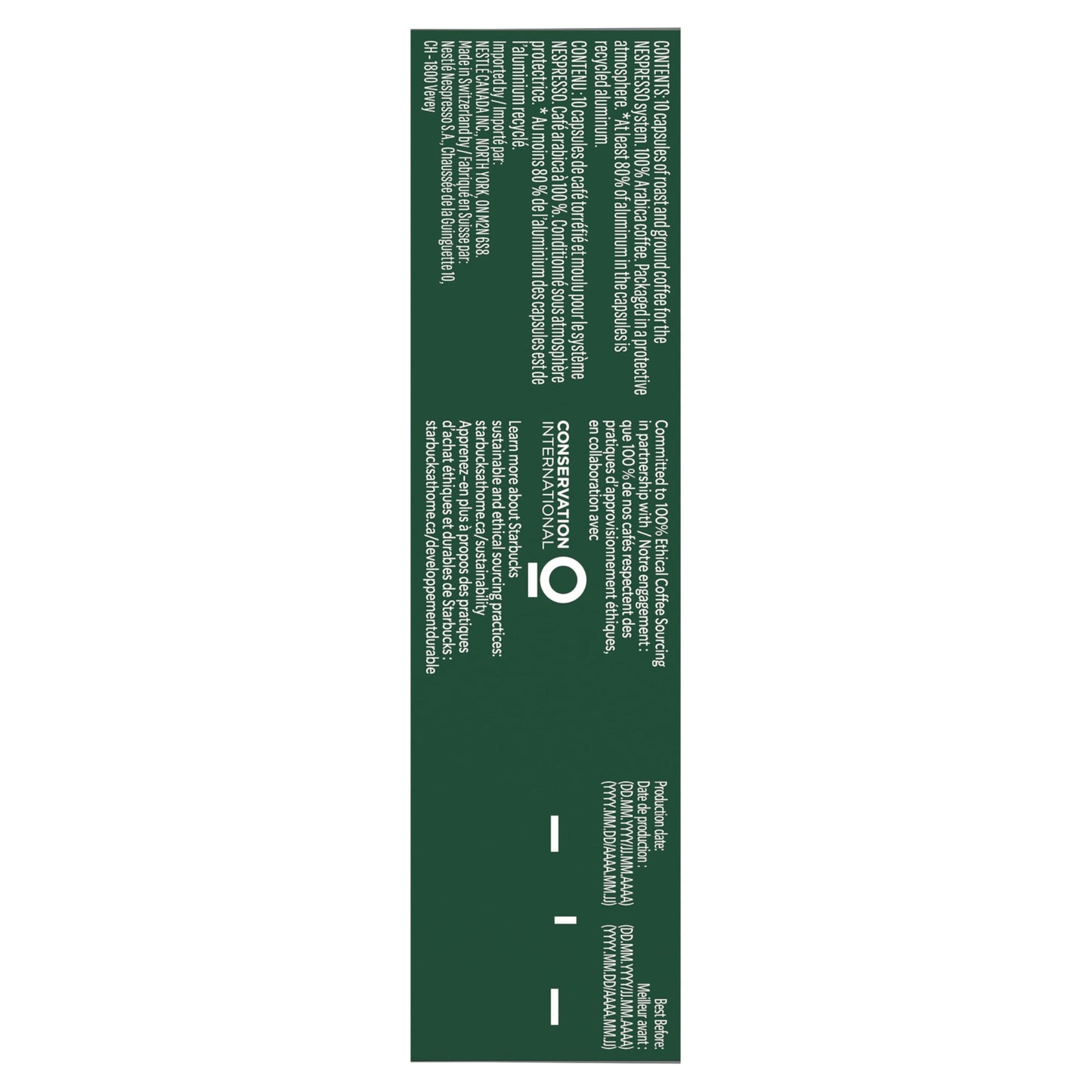 STARBUCKS by Nespresso Espresso Roast Coffee Capsules, For Original Line, 5 Boxes, 275 g ๐ All In One Marketplace Canada